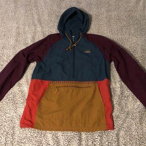 LL Bean Size Med Tall Men's Mountain Classic Anorak, Multi-Color